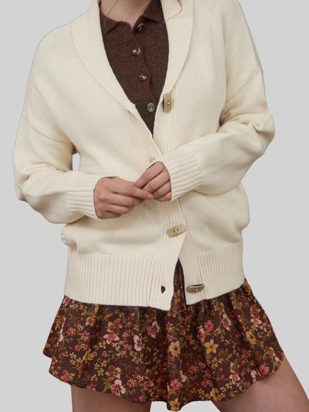 Blu Pepper Womans Cream Scenic Cabin Knit Sweater SM NWOT